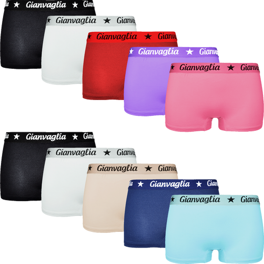 GIANVAGLIA® Deluxe 10-Pack Dames Katoenen Boxershorts